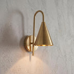 Modern Brass Cone Wall Sconce