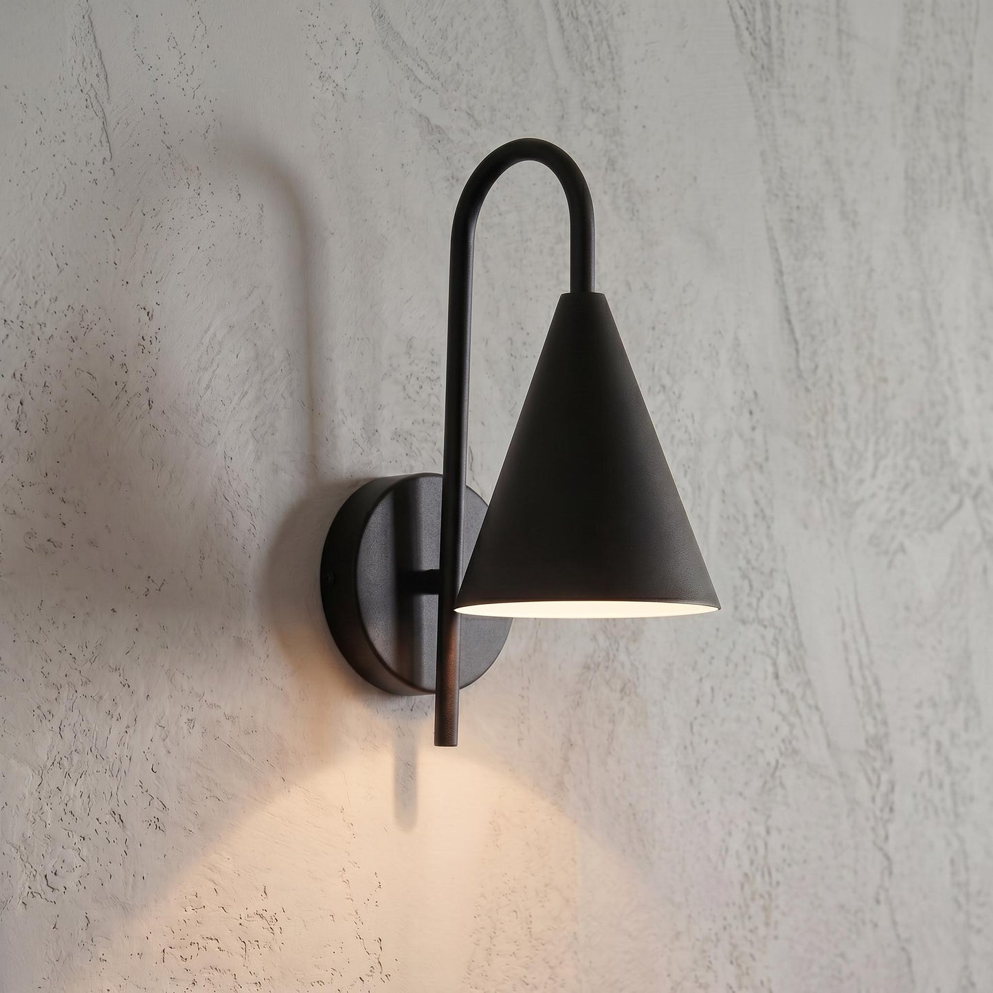 Modern Brass Cone Wall Sconce – Minimalist Mid Century Wall Light Fixture