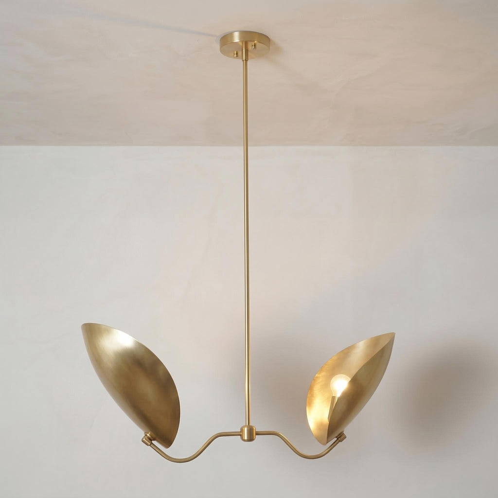 Mid Century Brass Lily Chandelier