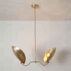 Mid Century Brass Lily Chandelier