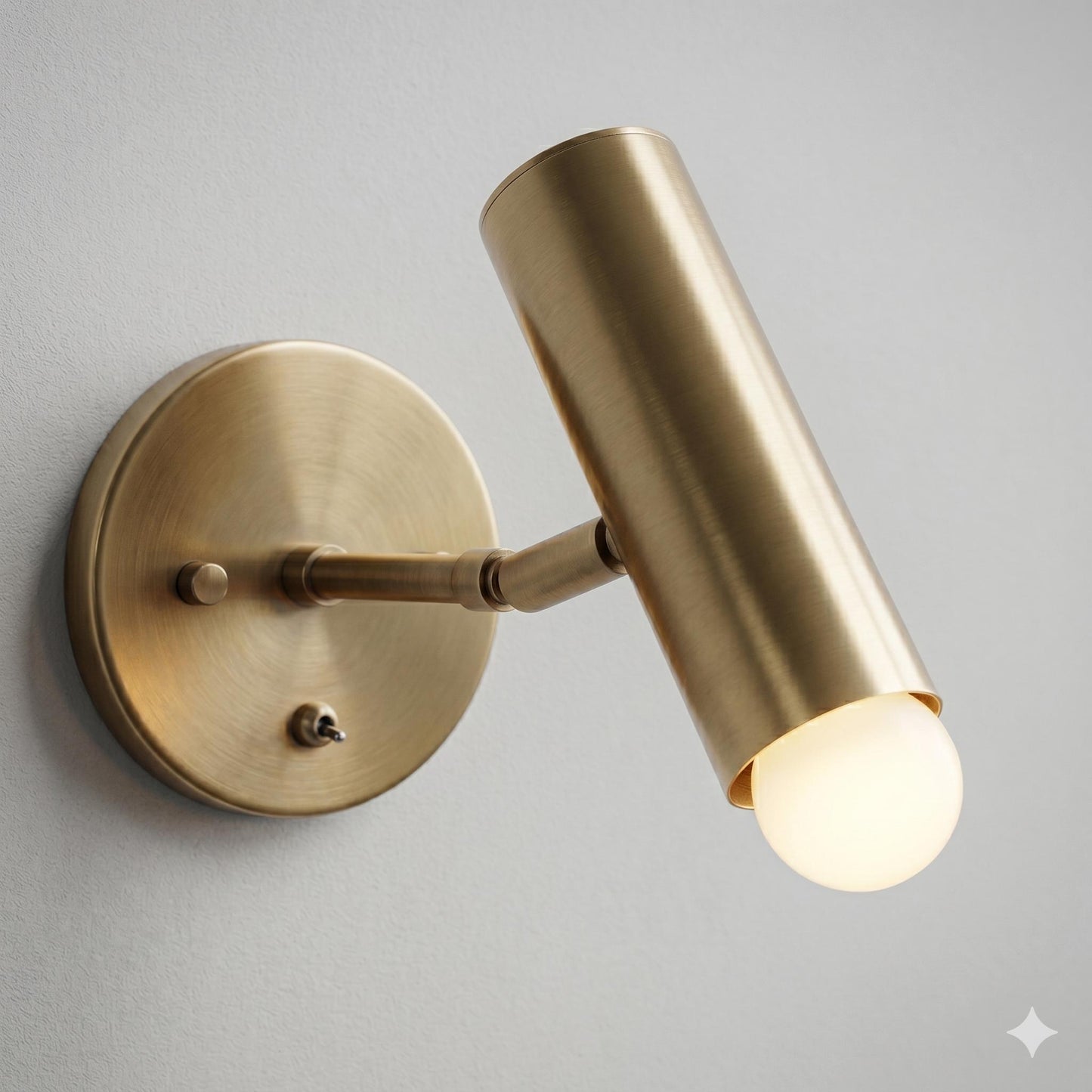 Adjustable Brass Wall Sconce, Modern Brass Spotlight, Bedside Reading Light, Swing Arm Wall Lamp, Directional Wall Light