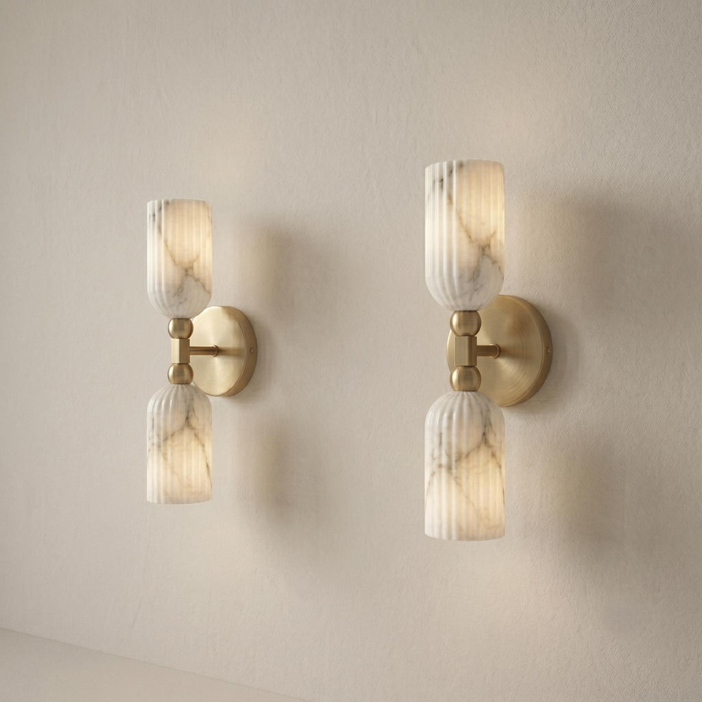Fluted Alabaster Wall Sconce
