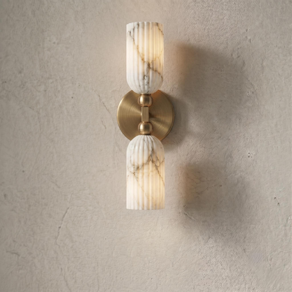 Fluted Alabaster Wall Sconce