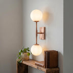 Minimal Brass Double Globe Sconce