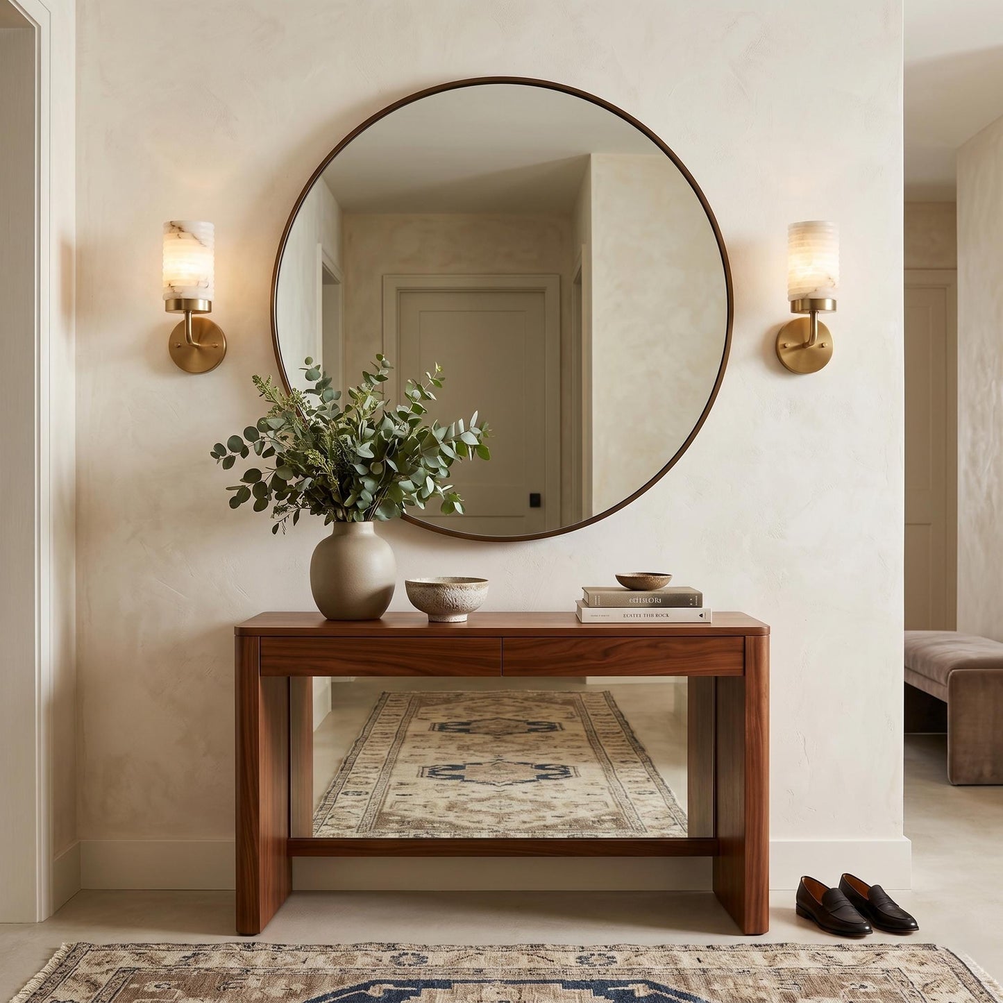 Luxury Alabaster Wall Sconce, Brass Wall Light, Luxury Bathroom Vanity Light, Modern Stone Sconce, Custom Finish Fixture