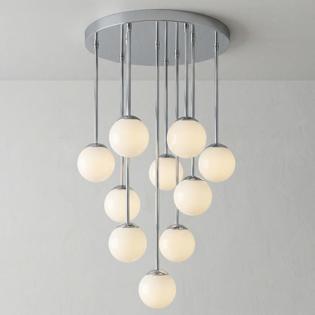 Large Brass Cluster Chandelier