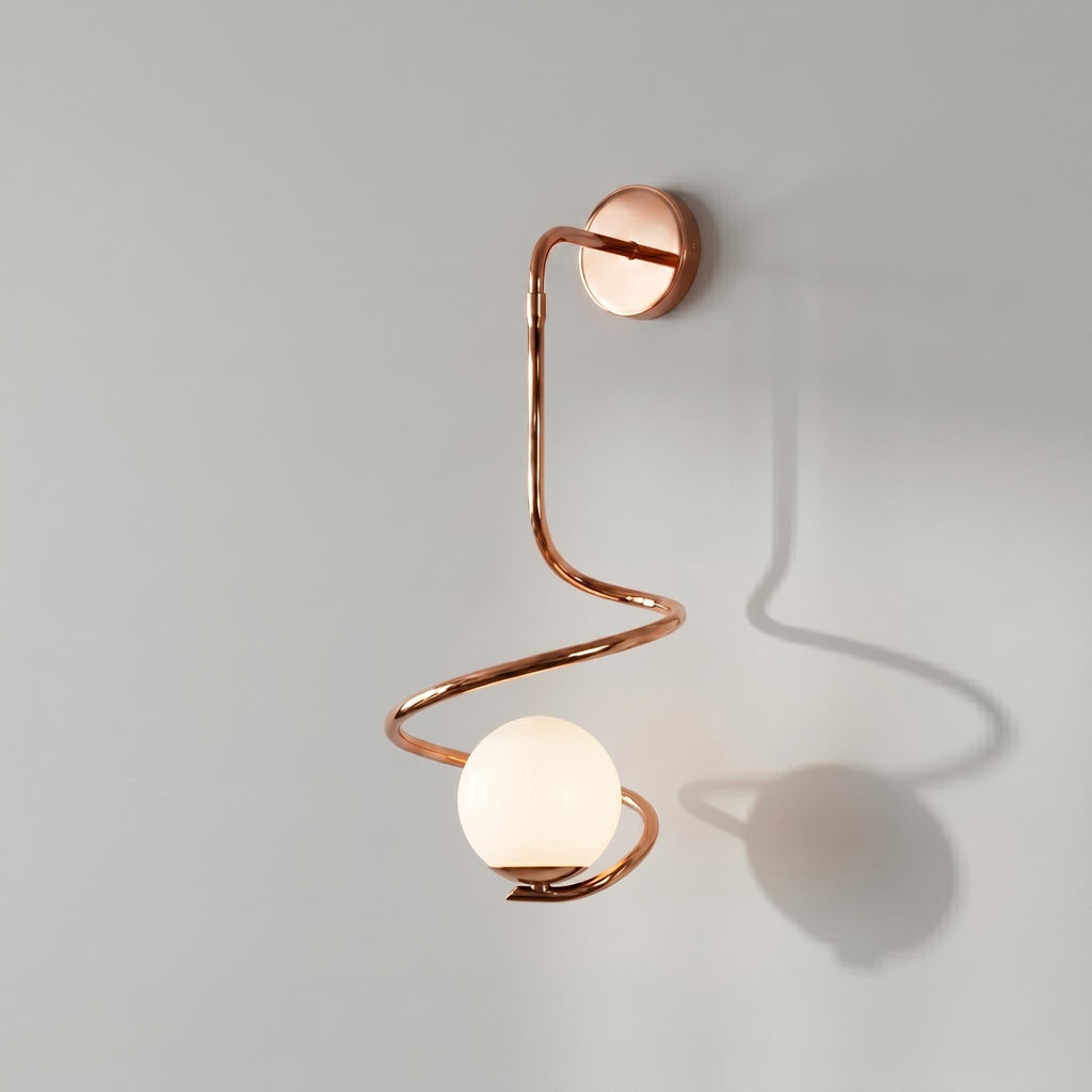 Sculptural Brass Spiral Sconce
