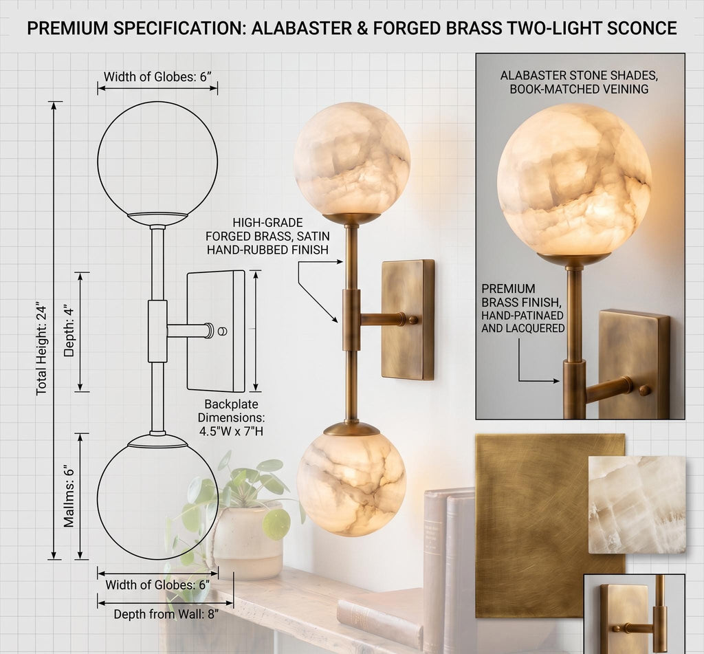 Alabaster Globe Wall Sconce