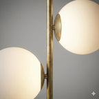 Modern Brass Double Globe Floor Lamp