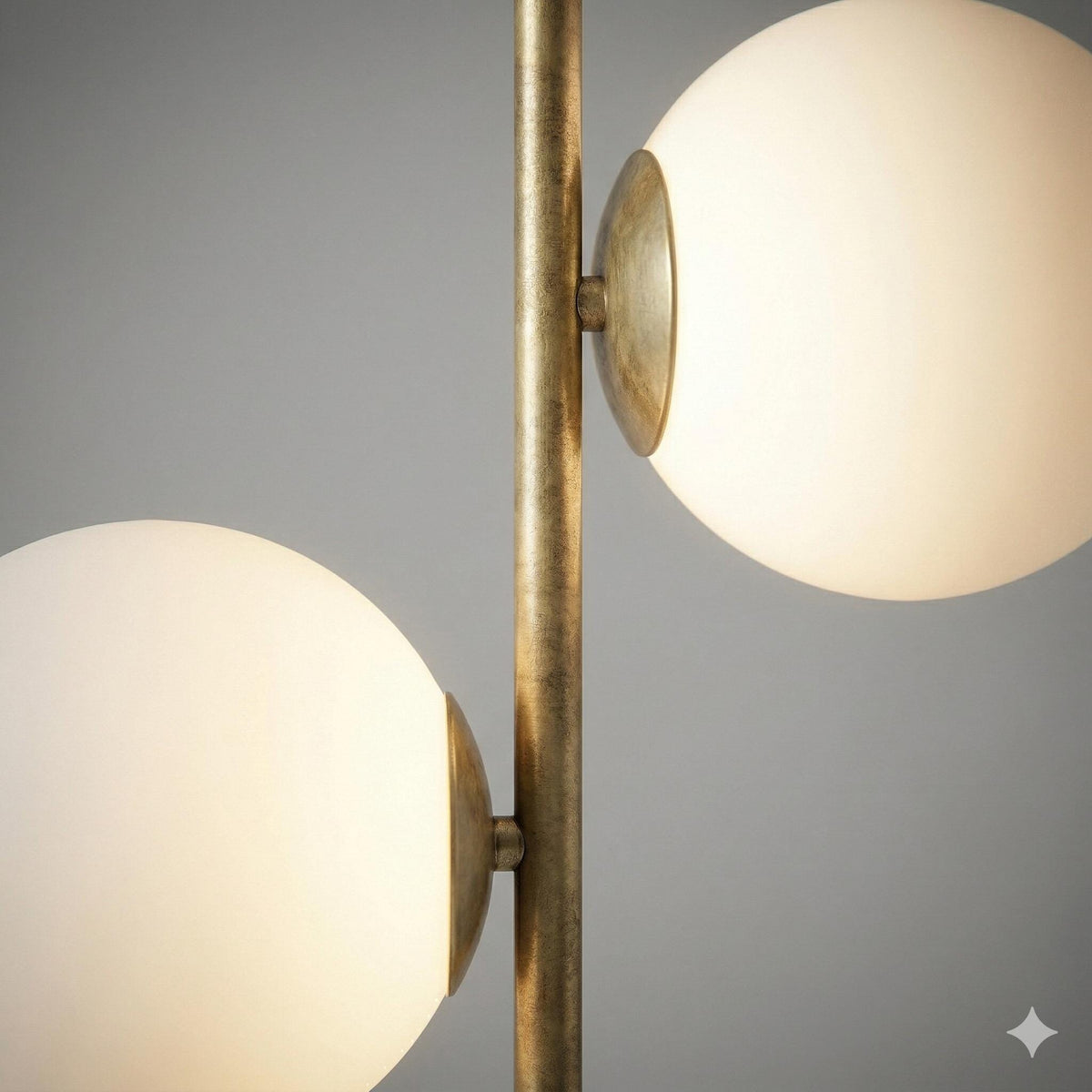 Modern Brass Double Globe Floor Lamp