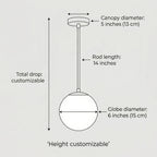 Brass Globe Pendant Light