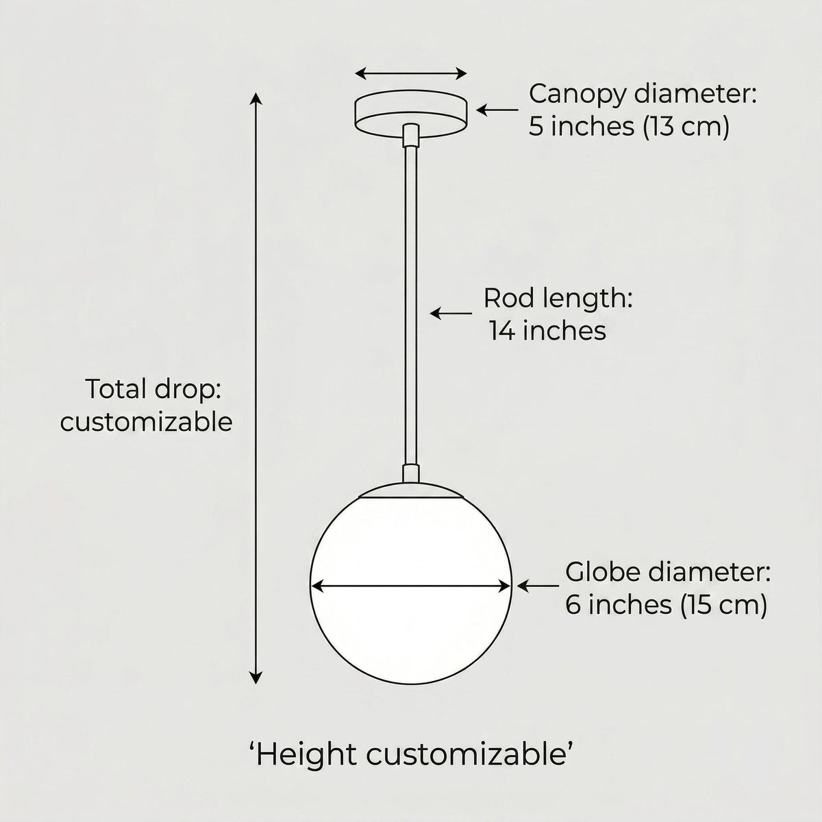 Brass Globe Pendant Light