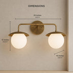 Brass Double Globe Wall Sconce