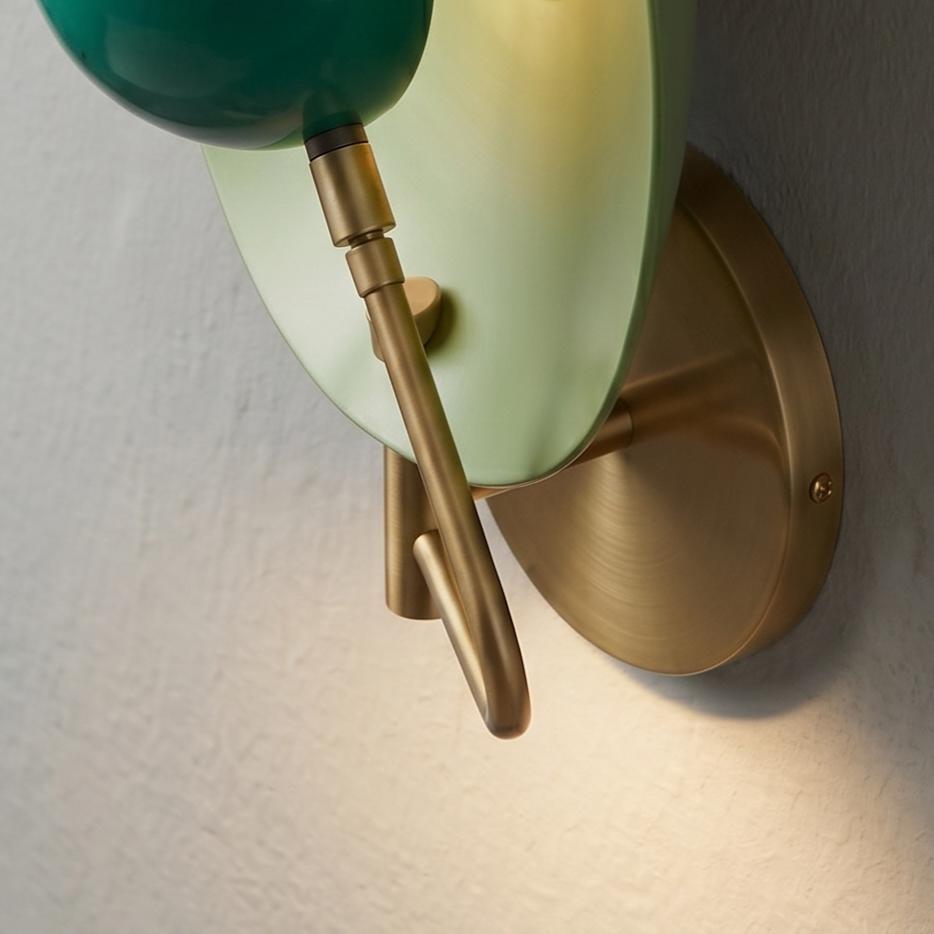 Brass Halo Sconce – Sculptural Mid-Century Modern Wall Light, Ambient Glow Lamp