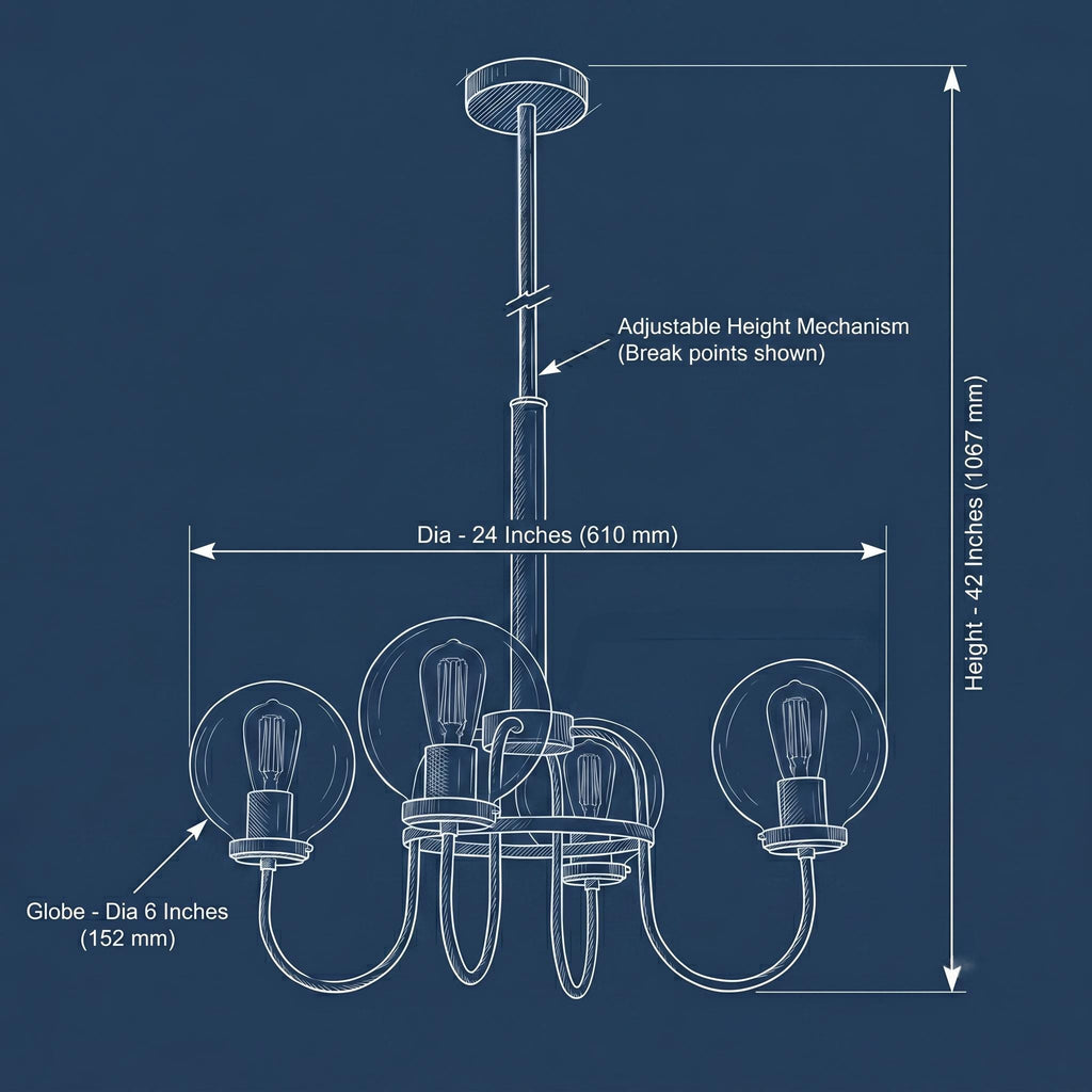 4 Light Globe Chandelier