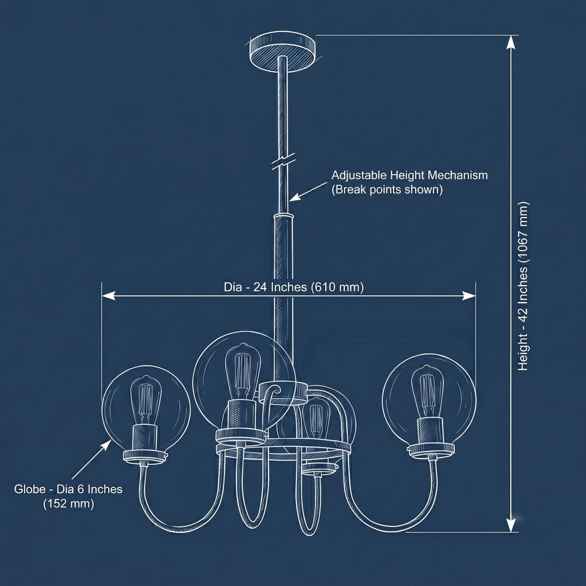 4 Light Globe Chandelier