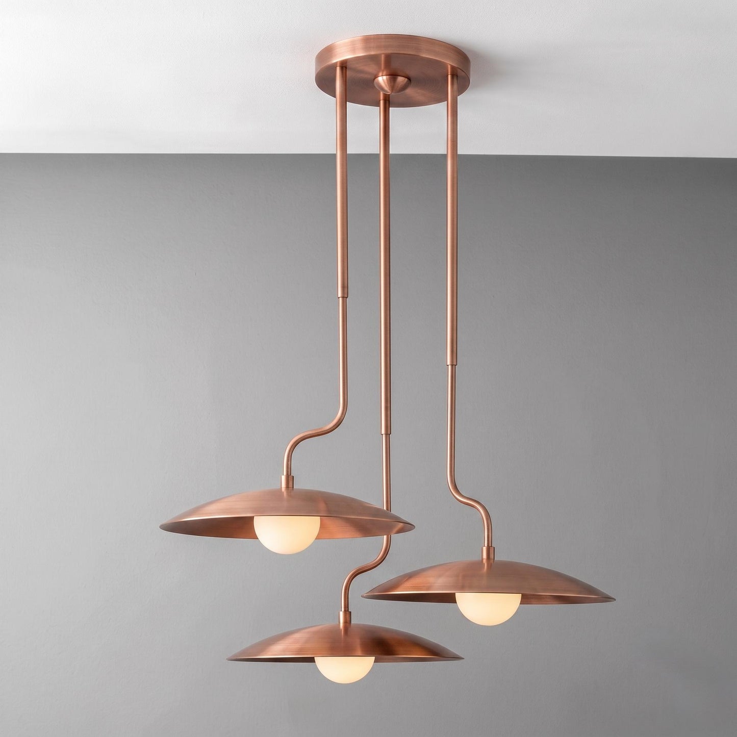 Modern Brass 3 Light Chandelier, Cluster Pendant Light, Mid Century Ceiling Light, Handmade Brass Lighting for Dining Room Kitchen