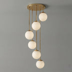 Modern Brass Globe Chandelier
