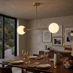 Modern Brass Double Globe Ceiling Light
