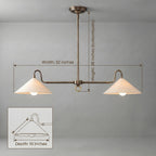 Dual Shade Brass Chandelier